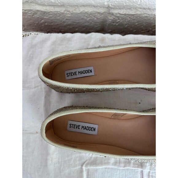Steve Madden Blossoms Rhinestone Ballet Flats Women's Size 10 Gold Blossoms - Picture 6 of 10